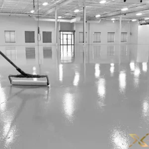 Hình ảnh khi thi công sơn lót Epoxy Kova tự san phẳng Self-Levelling