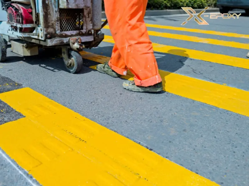 Sơn epoxy kẻ vạch là gì? Sơn vạch kẻ đường quy trình thi công đúng chuẩn 20 Sơn epoxy có khả năng chịu mài mòn, va đập và tác động của phương tiện giao thông