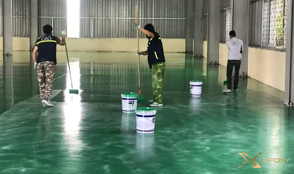 X-Epoxy sơn phủ chống trượt cho bề mặt nền nhà máy công ty Tân Hòa Phát - Long An