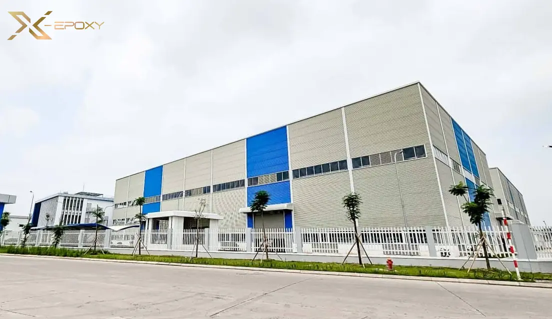 Hình ảnh chất lượng sơn epoxy chống thấm trên nóc nhà máy công ty Tân Hòa Phát - Long An sau khi hoàn thiện