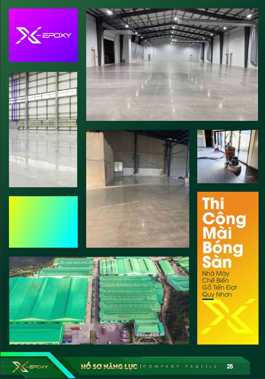 Thi công mài bóng sàn Nhà máy Gỗ Tiến Đạt