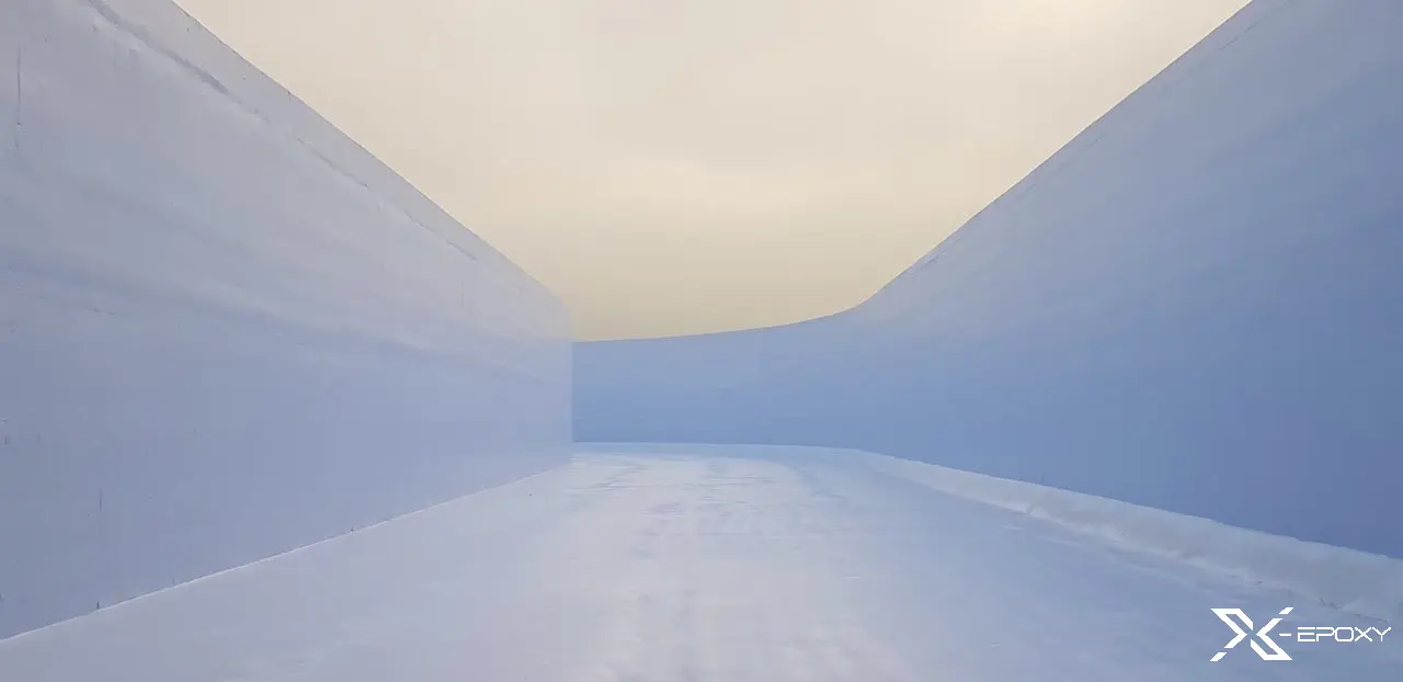 Hình ảnh chất lượng sau thi công sơn epoxy chống thấm bể xử lý nước thải TH True Milk Nghệ An, lớp sơn bóng đẹp, chịu lực, kháng hóa chất tốt