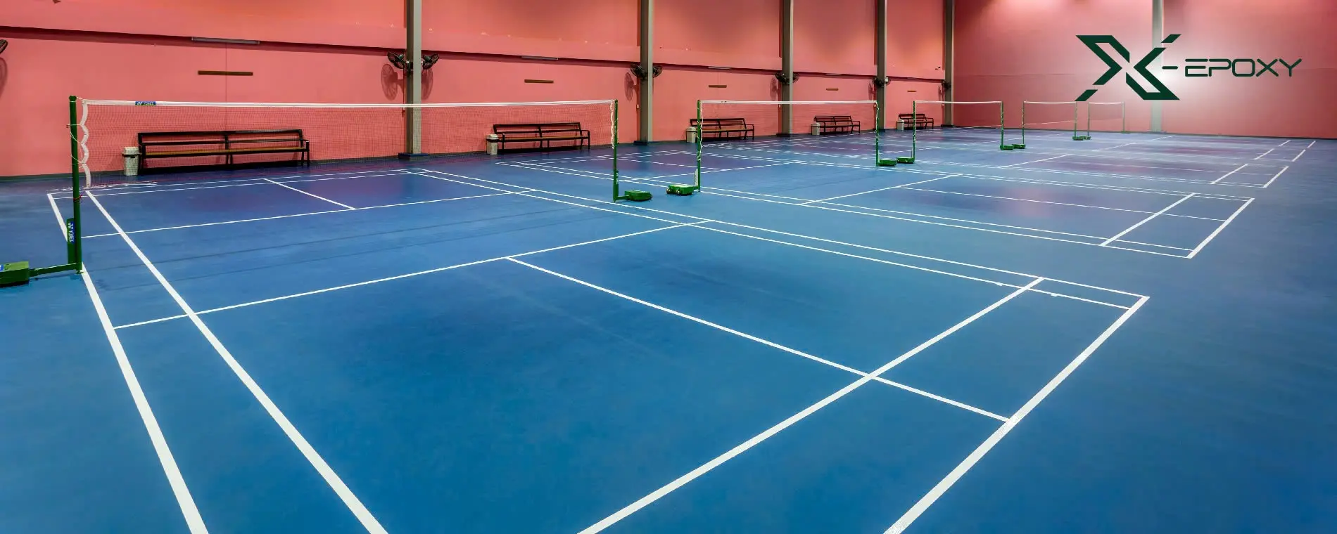 X-Epoxy đã đáp ứng tốt nhiều tiêu chuẩn khi thi công tổ hợp sân bóng rổ, bóng chuyền, Tennis, cầu lông trường quốc tế Canada