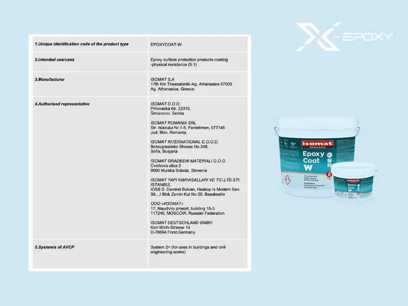 X-Epoxy Coat W – lớp phủ epoxy an toàn cho bể nước sinh hoạt.