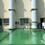 Khu vực ngoài nhà máy sản xuất bánh kẹo Kinh Đô cần chống thấm tốt để đảm bảo tuổi thọ công trình