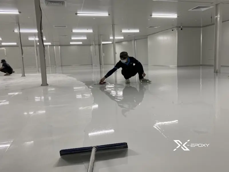 thi công sàn epoxy kháng axit