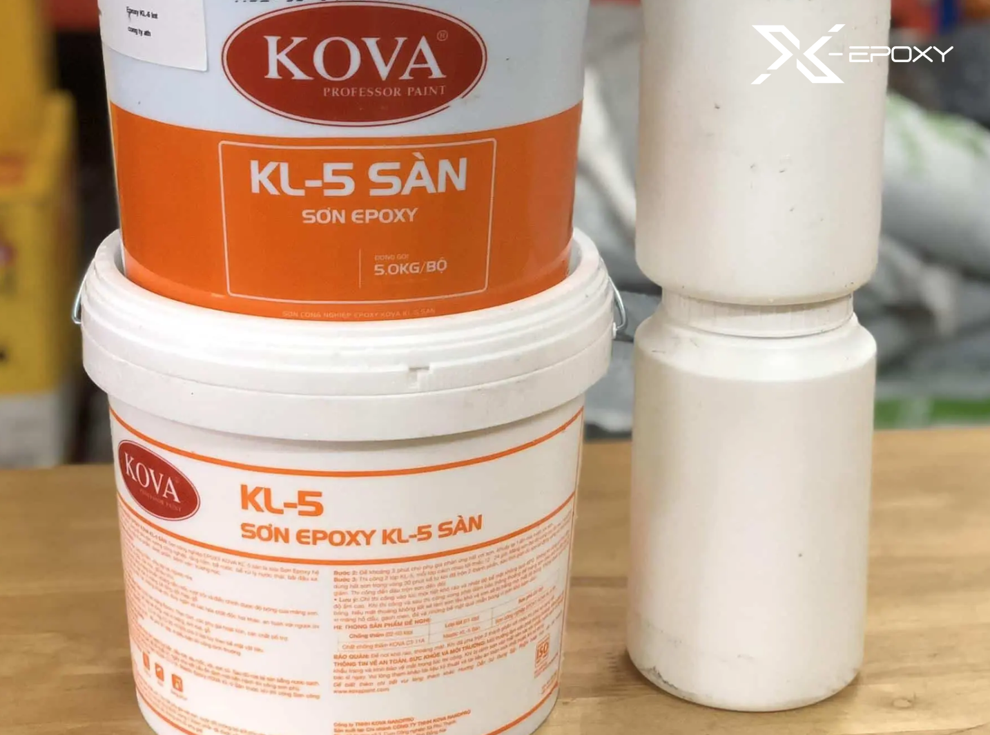 Sơn Epoxy KOVA KL-5 Sàn 12 Thông tin trên sản phẩm sơn Epoxy KOVA KL-5 Sàn