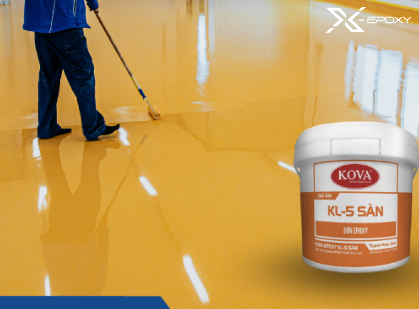 Sơn Epoxy KOVA KL-5 Sàn 13 X-Epoxy là đơn vị uy tín hàng đầu cung cấp và thi công sơn epoxy sàn công nghiệp