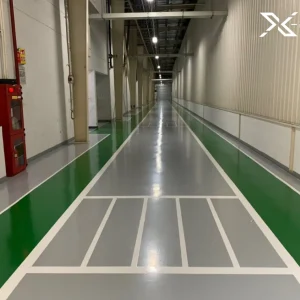 X-Epoxy thi công sàn nhà máy công nghiệp với sơn phủ PU chống thấm RAINBOW 789