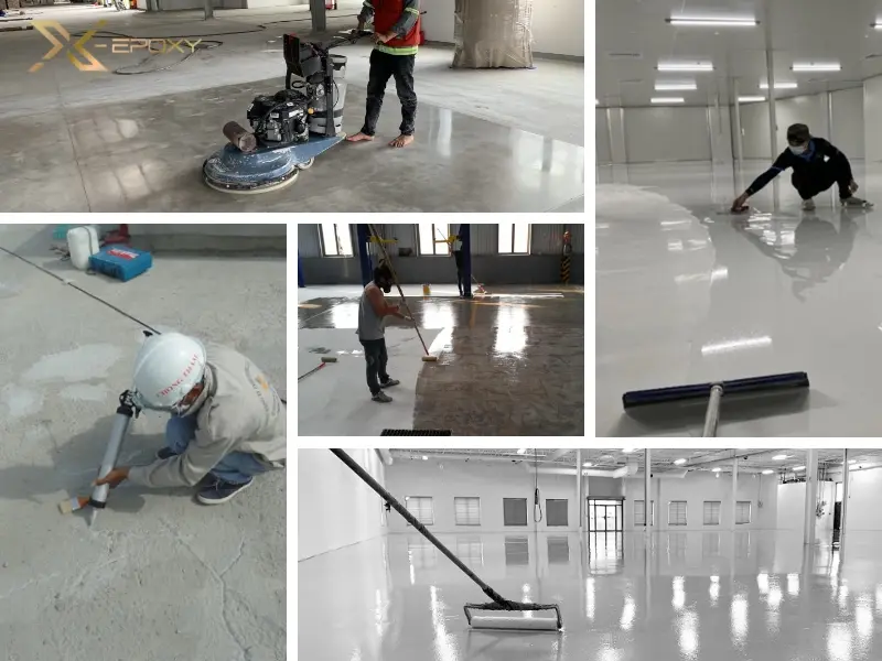 Quy trình thi công sàn epoxy kháng axit và kháng hóa chất chuẩn kỹ thuật