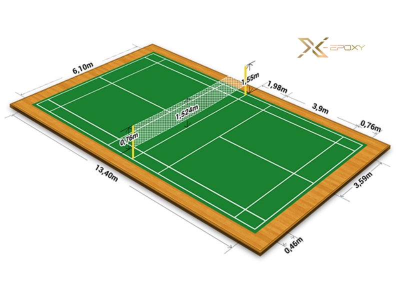 Tiêu chuẩn kích thước sân pickleball