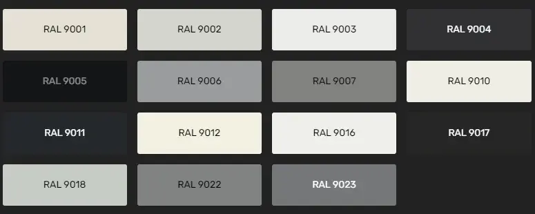 RAL 9xxx