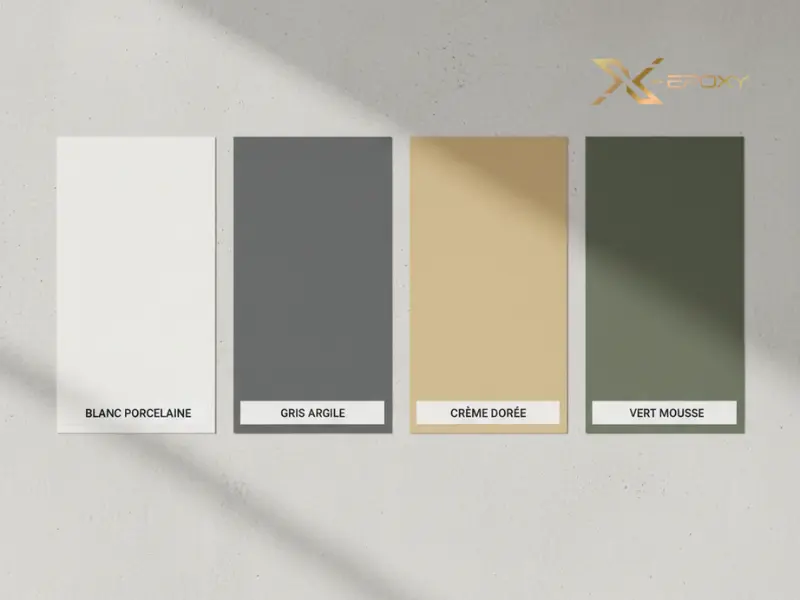 Một bộ sưu tập các màu sơn ngoại thất được ưa chuộng nhất, từ trắng sứ, ghi xám đến vàng kem và xanh rêu, giúp người xem dễ dàng hình dung.