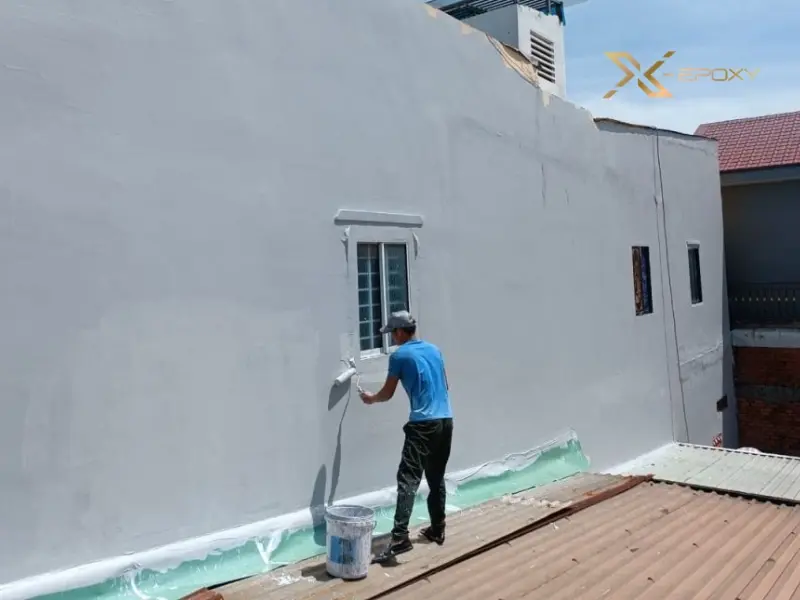 Thi công sơn chống thấm tường ngoại thất