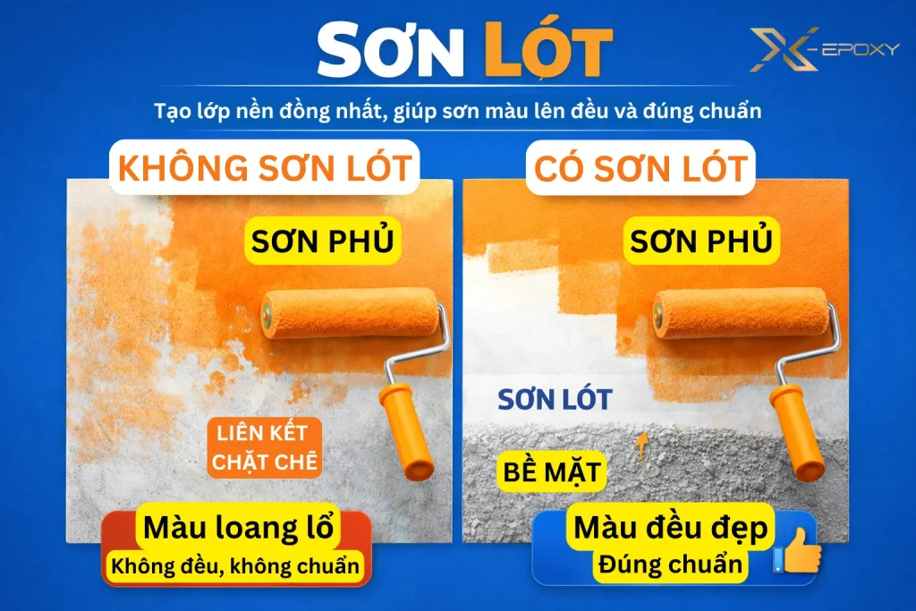 Tạo lớp nền đồng nhất, giúp sơn màu lên đều và đúng chuẩn