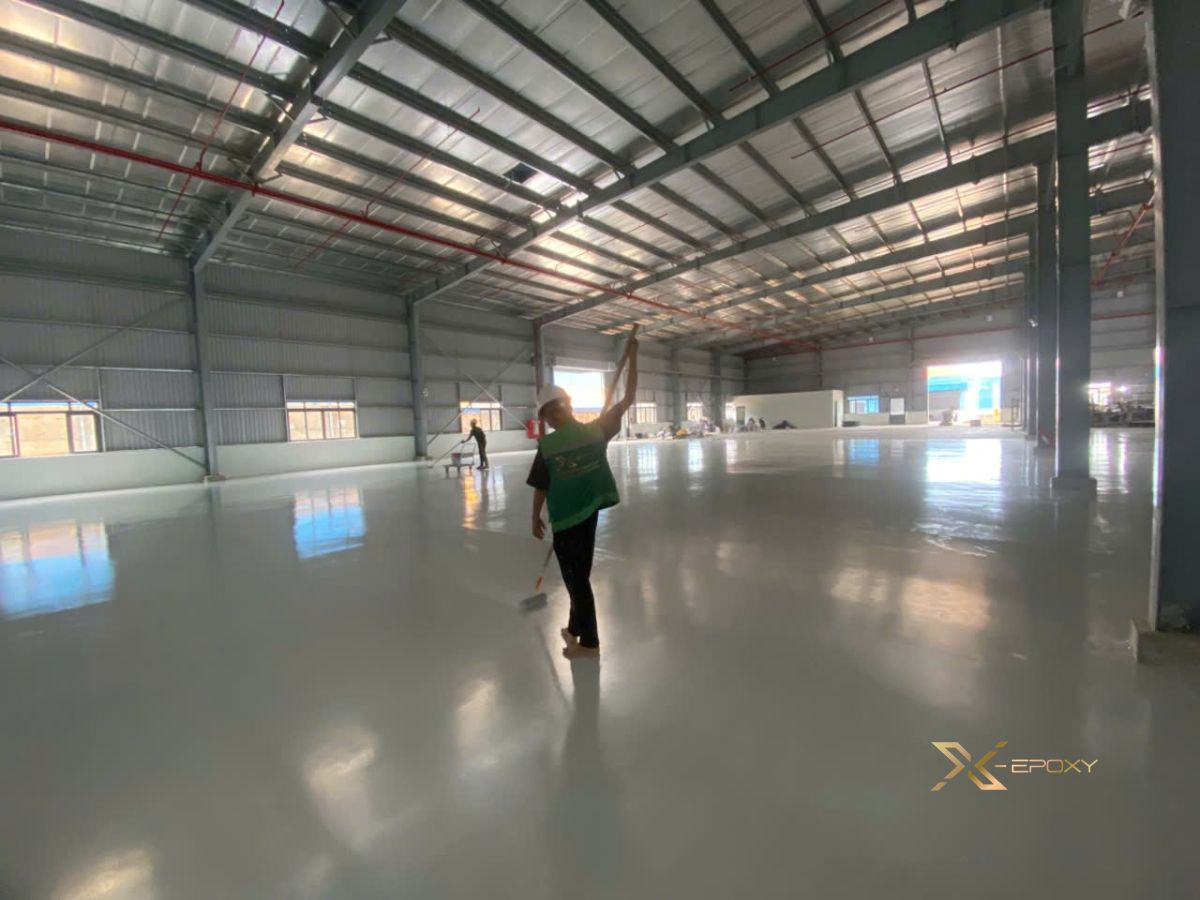 X-Epoxy xử lý nền xốp 3.500m² tại KCN Dầu Giây